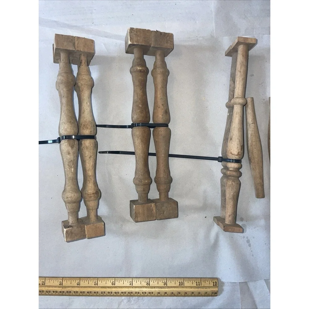 Wooden Chair Spindle Set 15 pcs Vintage Project Craft Building Furniture Art